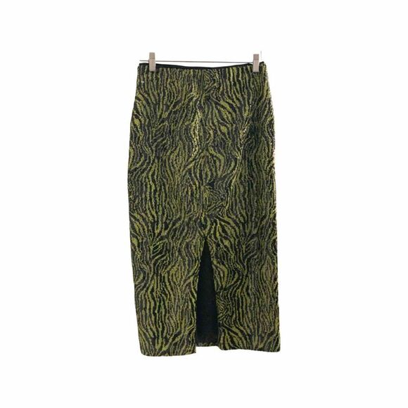Zara Sequined Abstract Printed Midi Pencil Skirt - Picture 3 of 6